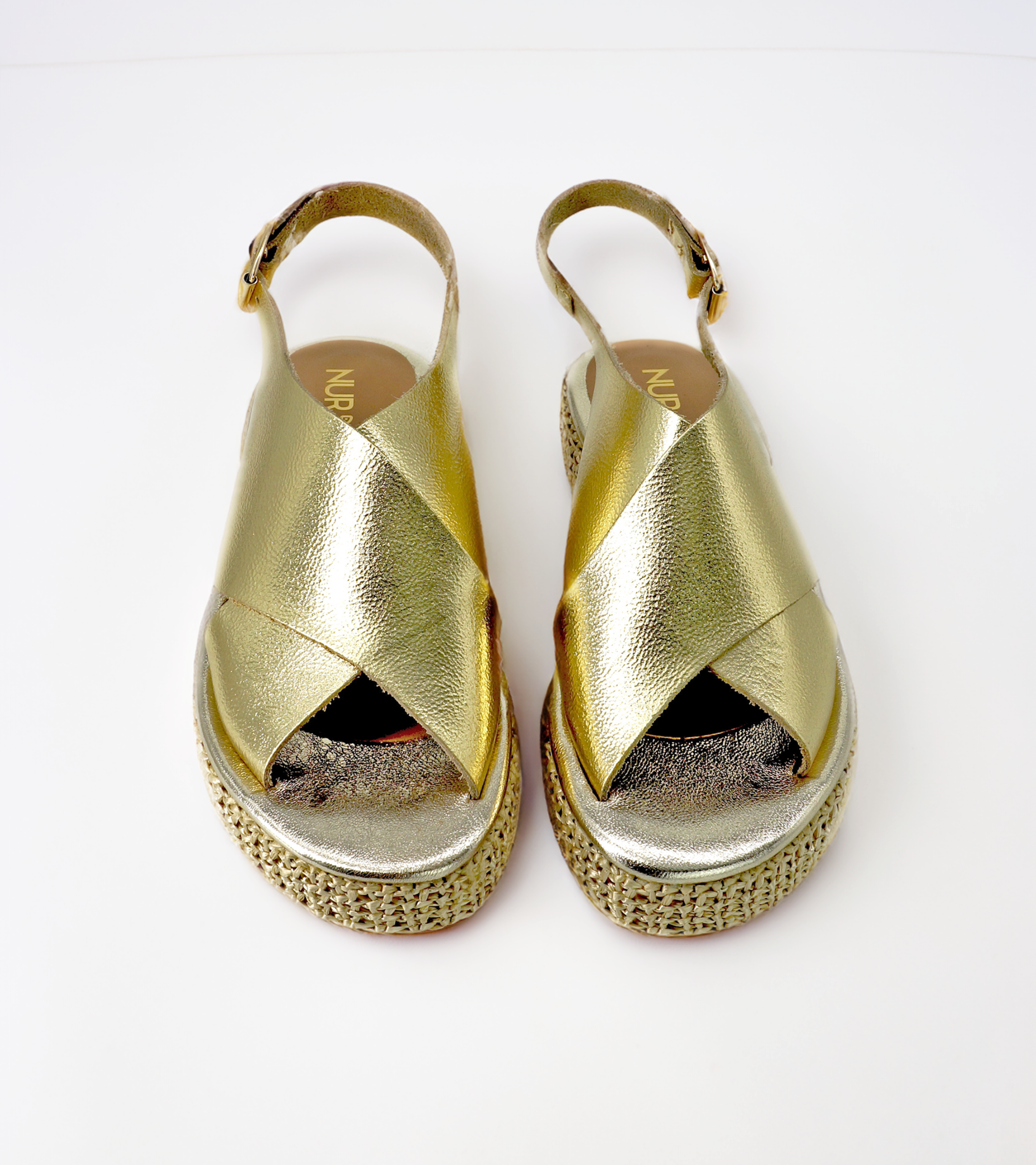 NUR ITALY Vittoria Metallic Flatform Sandal, color, GOLD